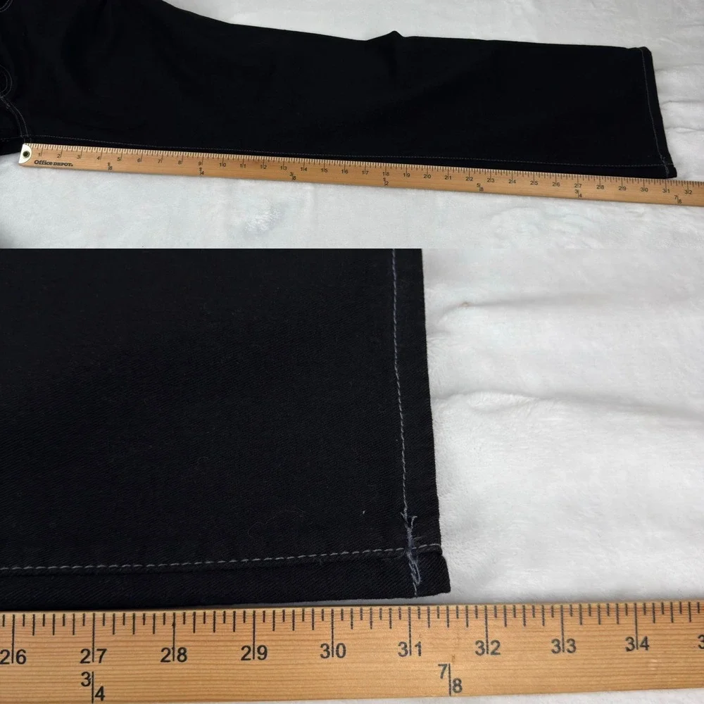 True Religion Ricky Flap SN Body Rinse Black Jeans Mens 36x32 Straight Leg NEW